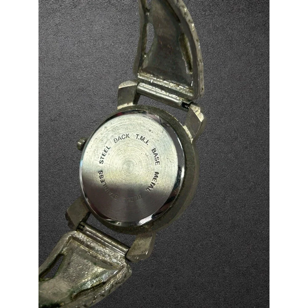 Vintage Collezio Quartz Ladies Watch Silver Tone Multi-Color Enamel For Parts